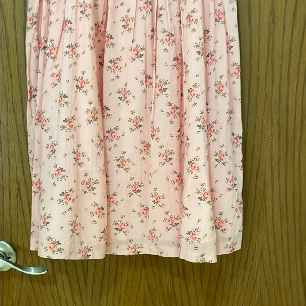 NORDSTROM NWOT Girls Size 8 Floral Print Pink Cotton Lined Dress - Picture 4 of 10